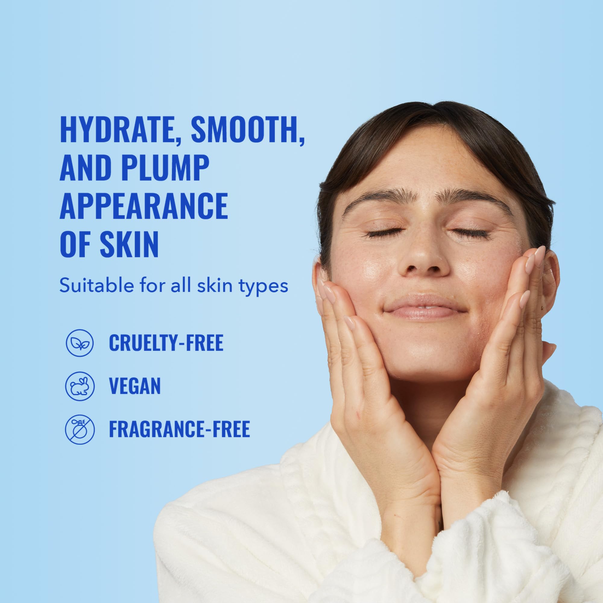 Good Molecules Hyaluronic Acid Serum pump top delivers quick, non-greasy hydration on contact.