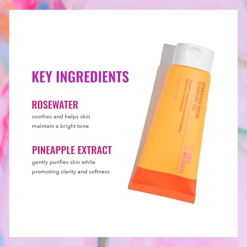 Rosewater ingredient close-up highlights antioxidant support for brighter-looking skin.