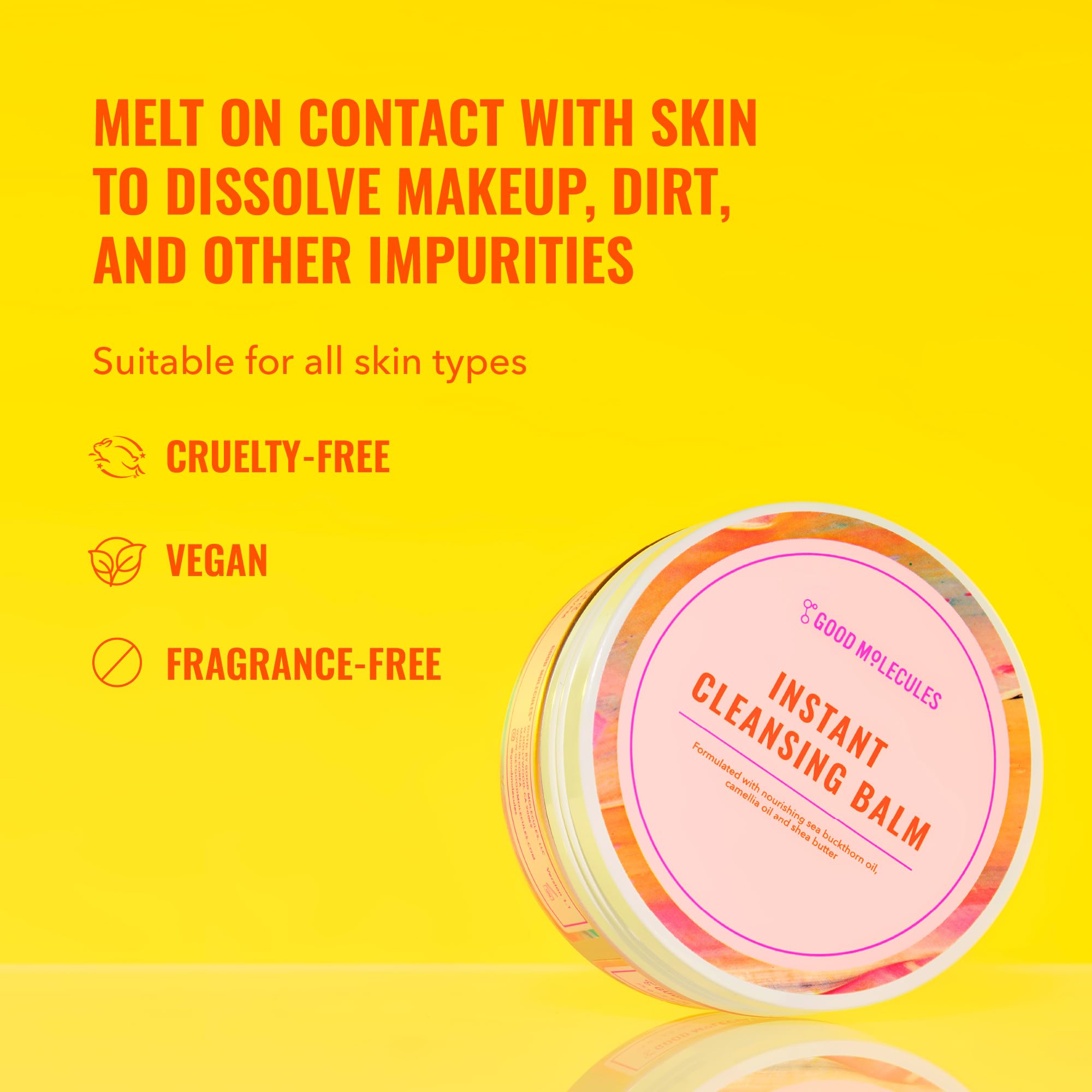 Good Molecules Instant Cleansing Balm on dry skin for massage hydration