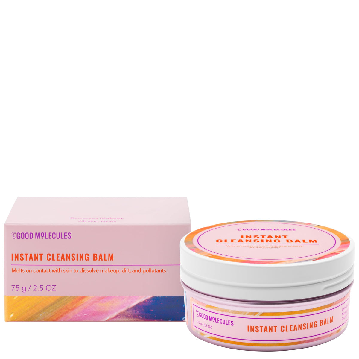 Good Molecules Instant Cleansing Balm tub closeup showing makeup removal