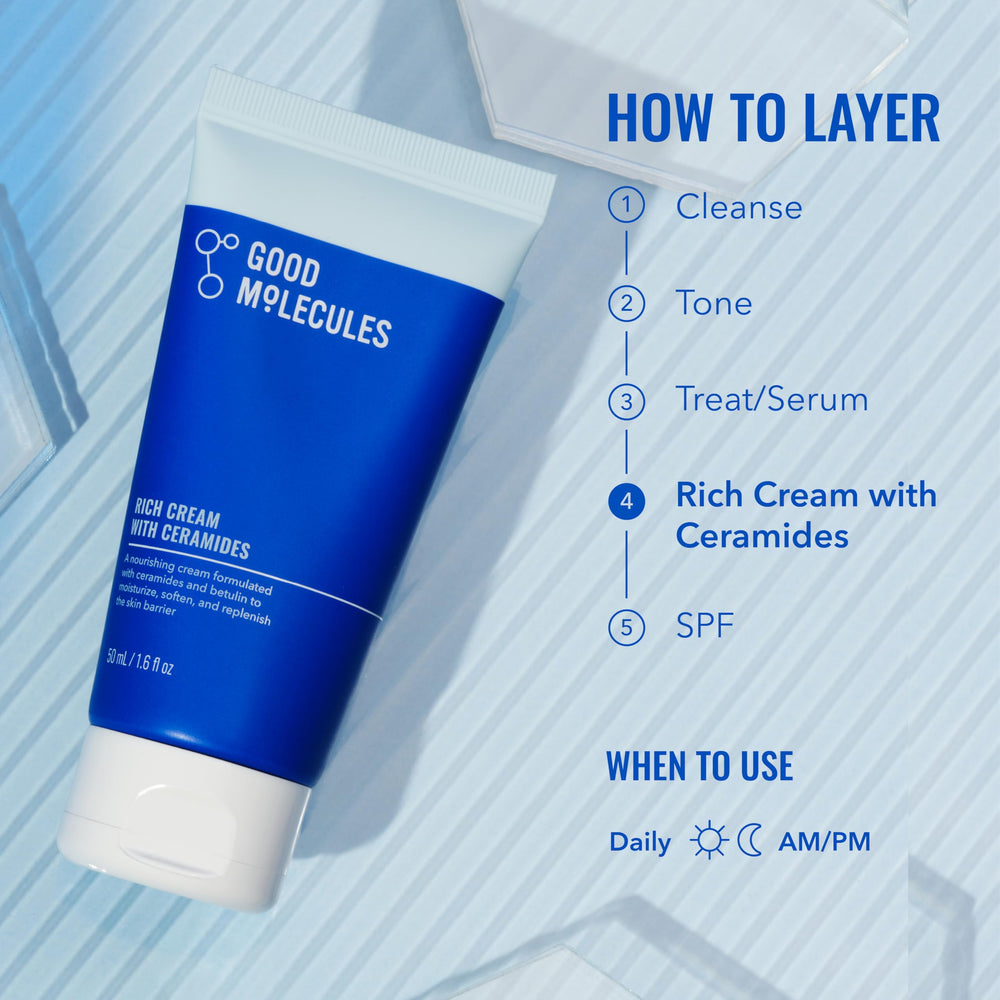 Good Molecules Rich Cream with Ceramides packaging-shot signals fragrance-free cruelty-free skincare.