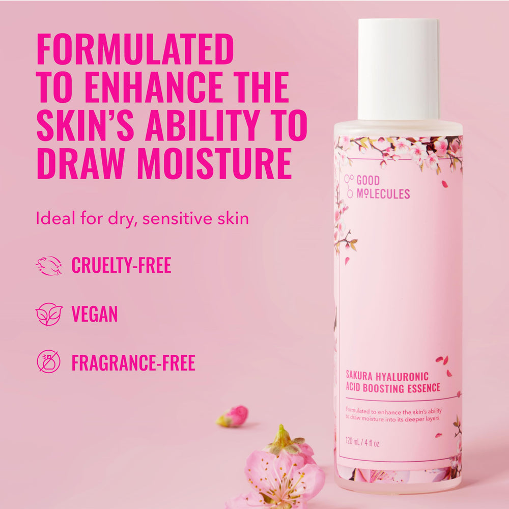Good Molecules Sakura Hyaluronic Acid Boosting Essence texture during application for fast absorption