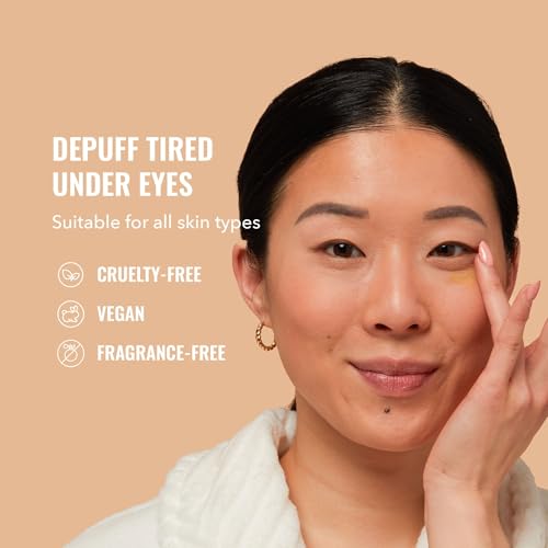 Good Molecules Yerba Mate Wake Up Eye Gel application with finger demonstrates gentle, fast-absorbing routine