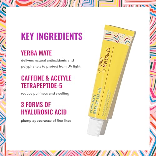 Good Molecules Yerba Mate Wake Up Eye Gel pump dispenser emphasizes easy, controlled pea-sized usage