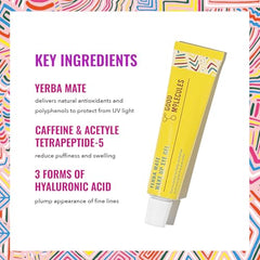 Good Molecules Yerba Mate Wake Up Eye Gel pump dispenser emphasizes easy, controlled pea-sized usage