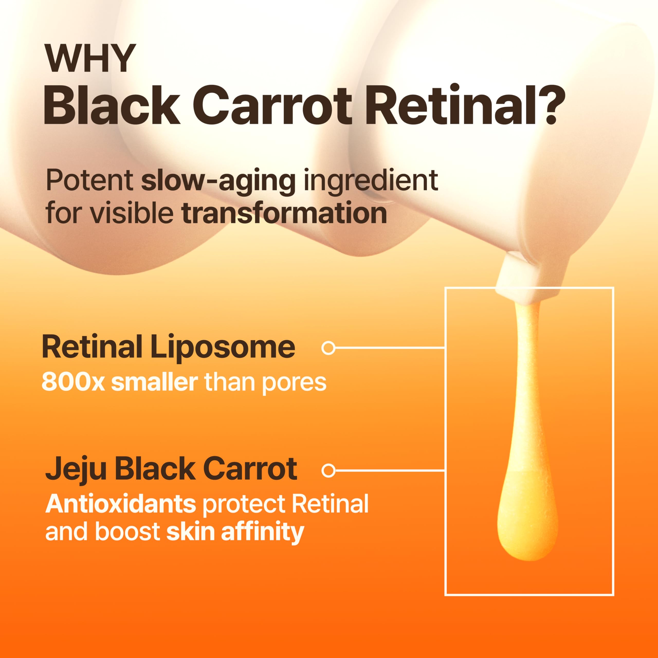 GOODAL Black Carrot Vita-A Serum glass bottle in use for rapid absorption