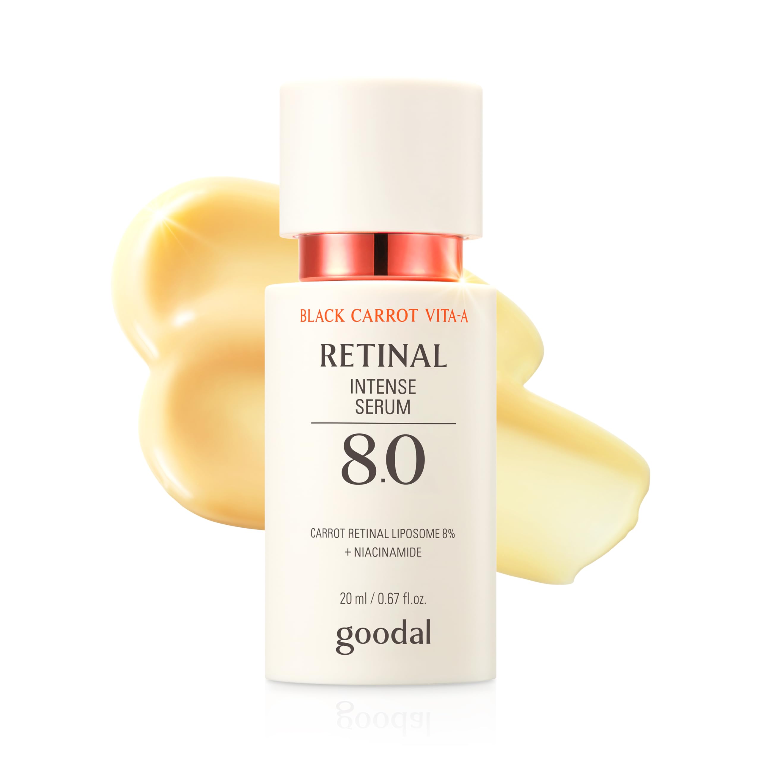 GOODAL Black Carrot Vita-A Serum texture close-up promoting plump, hydrated skin