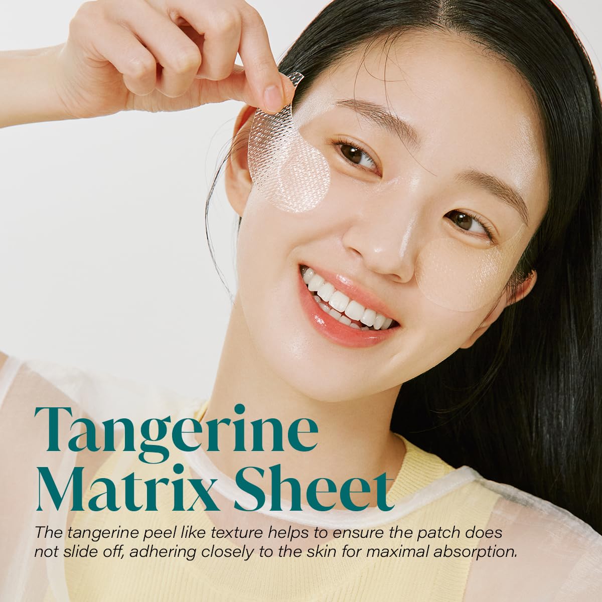 GOODAL Green Tangerine Eye Patches wake-up glow close-up for refreshed eyes.