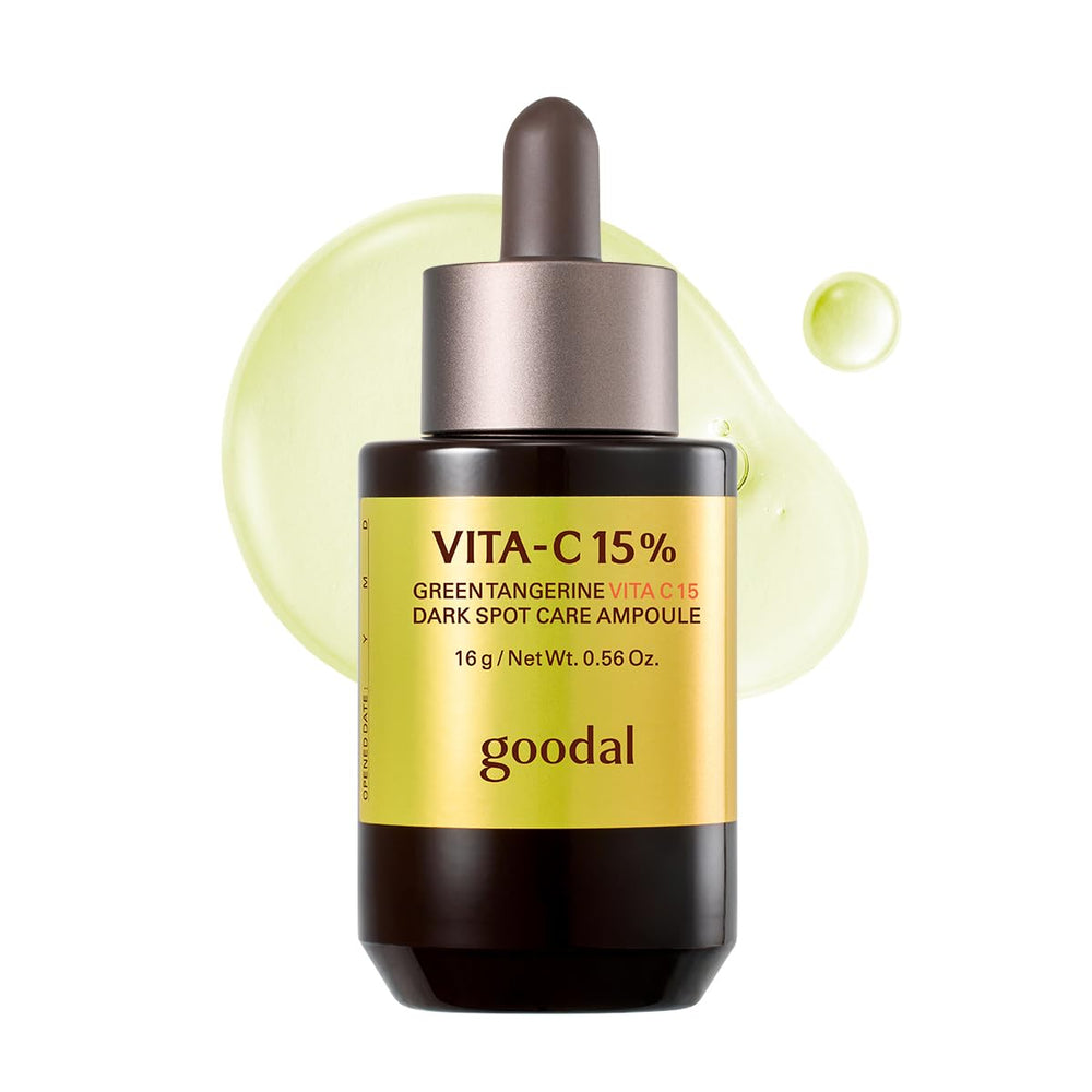 GOODAL Green Tangerine Vita C ampoule bottle for portable brightening and hydration.