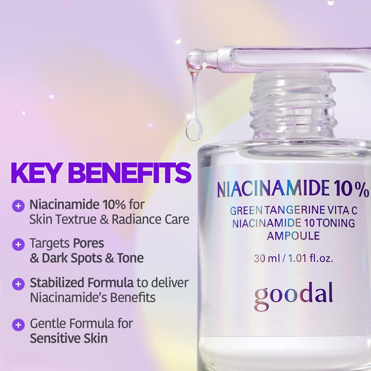 GOODAL packaging shown with compact bottle for travel and stable formulation