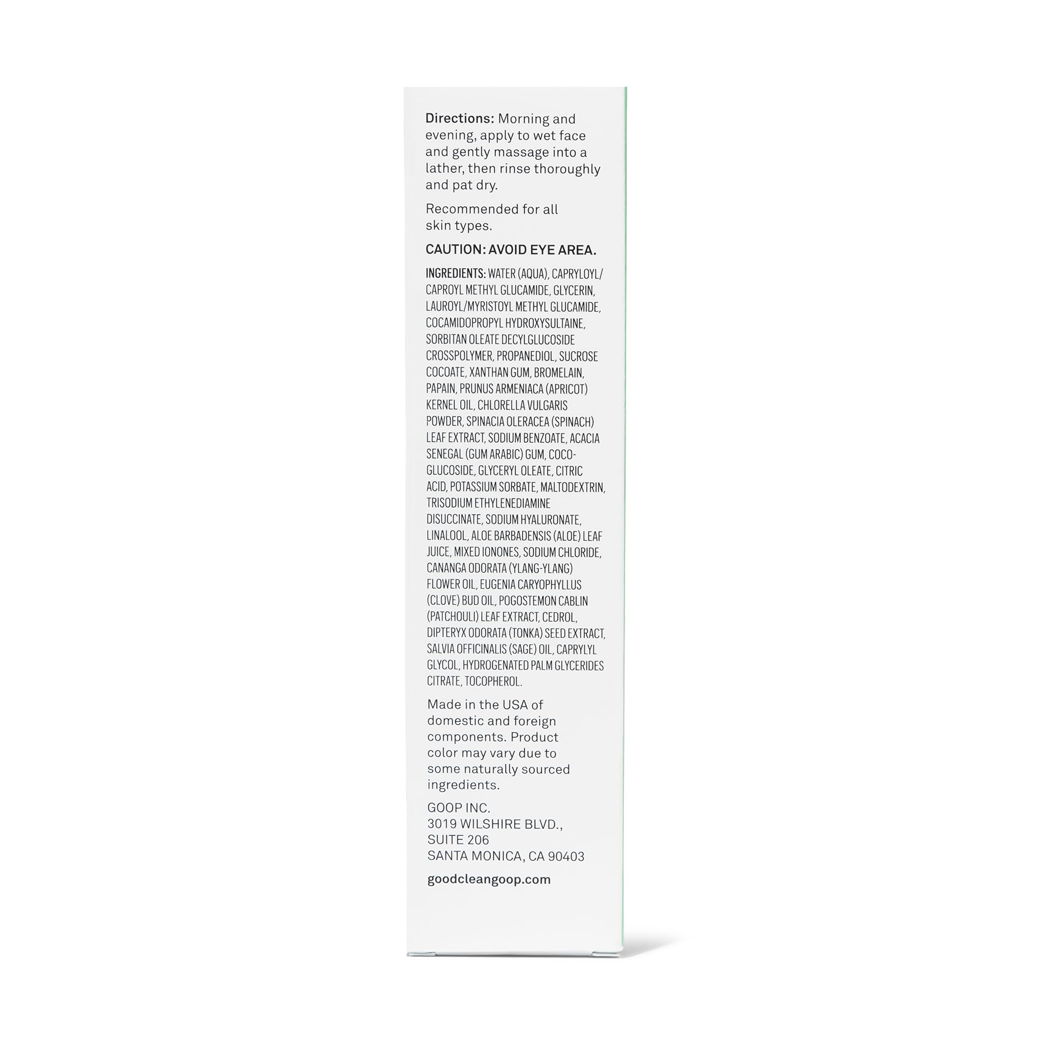 good.clean.goop Daily Juice Cleanser texture close-up reveals gel-to-foam transformation