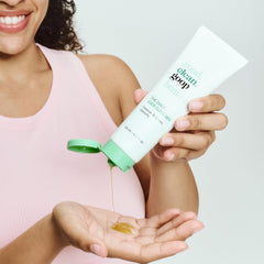 good.clean.goop Daily Juice Cleanser foaming lather shows gentle cleansing texture