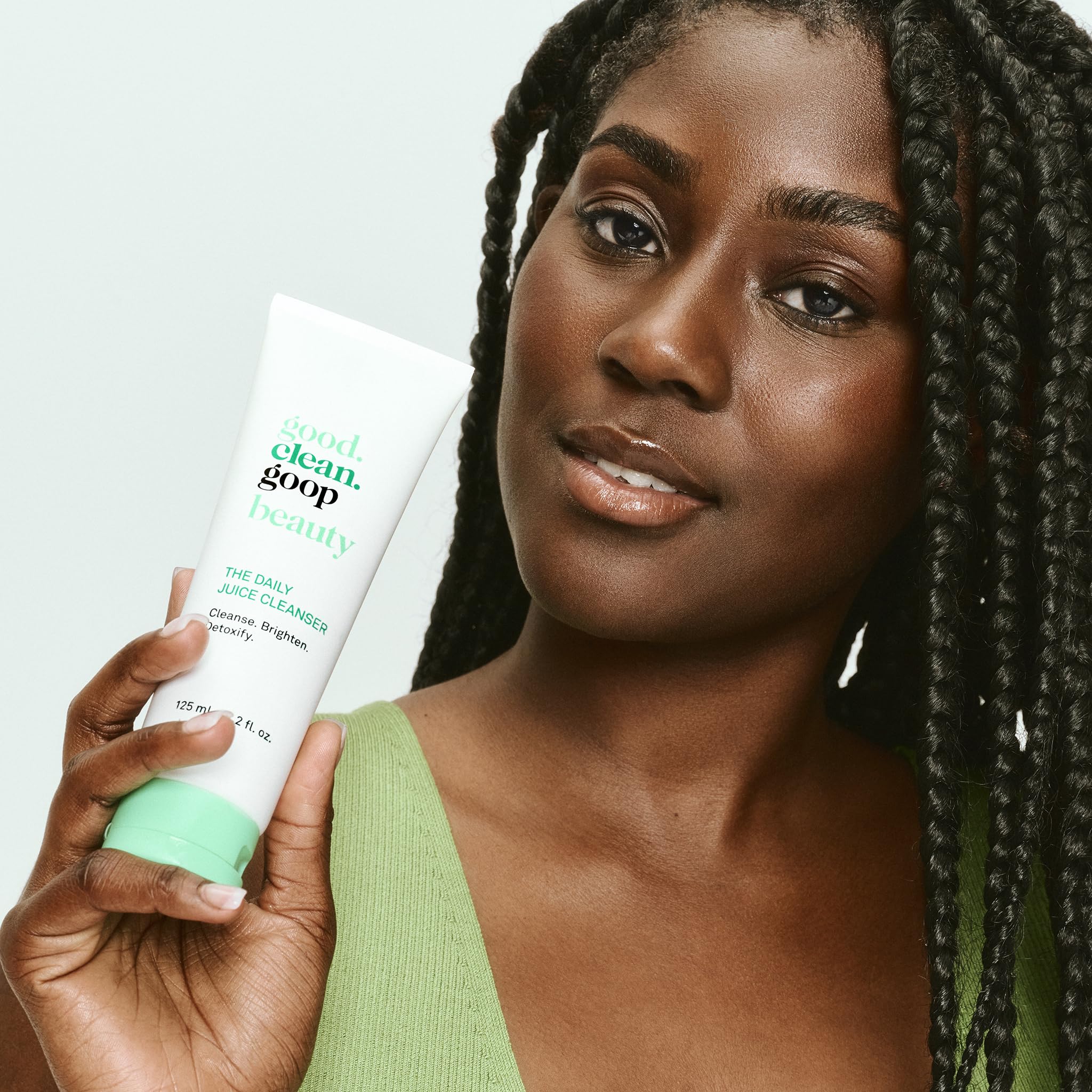 good.clean.goop Daily Juice Cleanser rinse steps illustrate easy cleansing ritual
