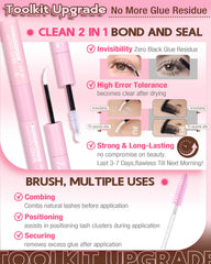 Goddvenus clear waterproof lash cluster glue close up for strong clean hold