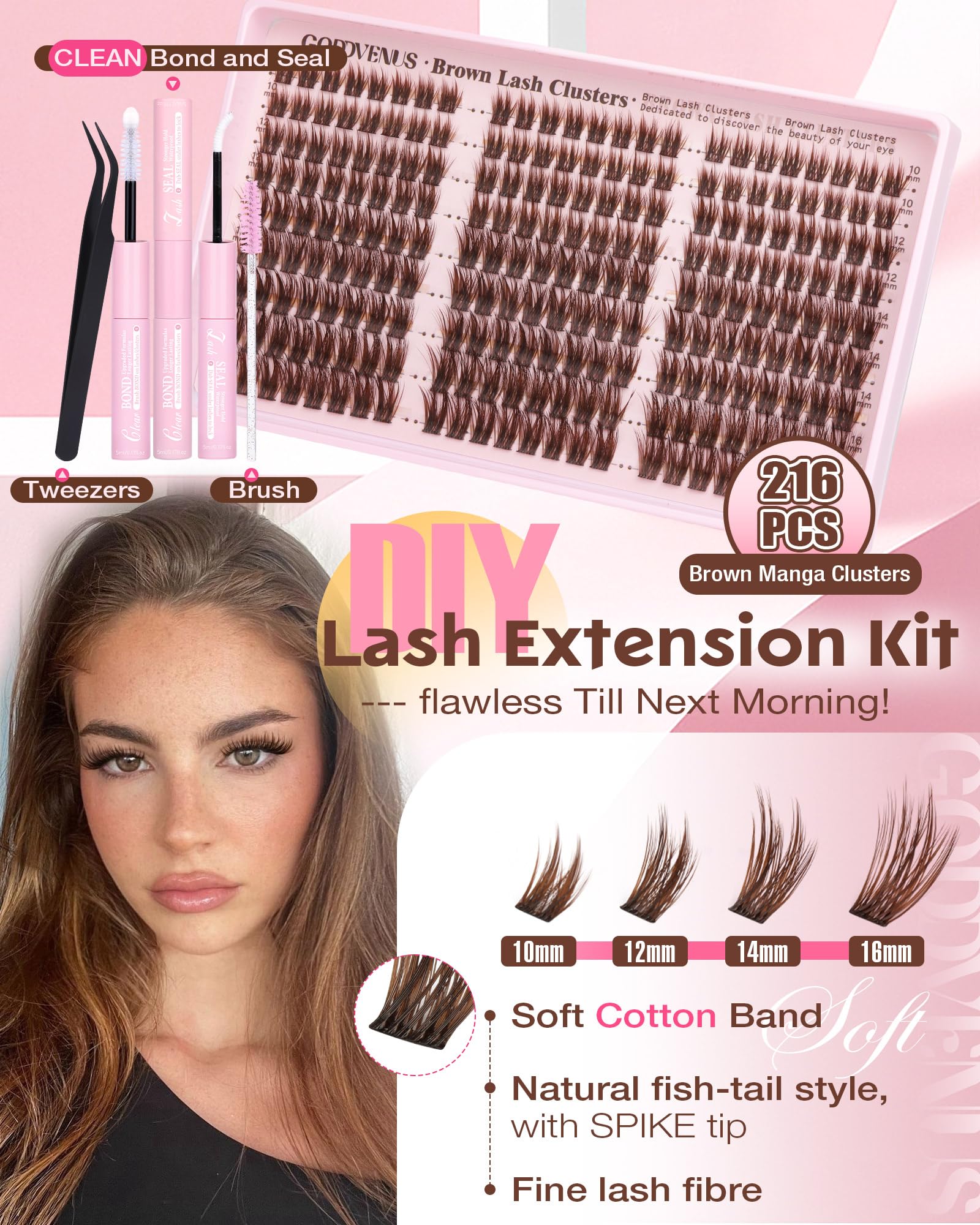 Goddvenus manga eyes doll like look application steps for wispy lashes
