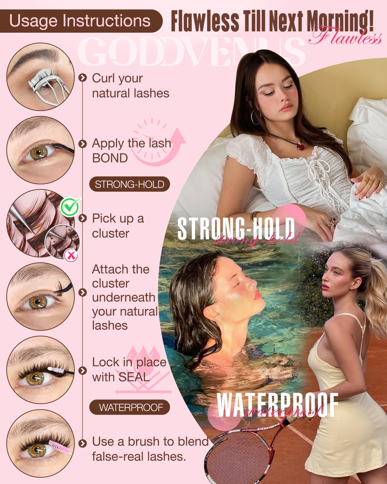 Goddvenus self adhesive storage for lashes and easy reuse
