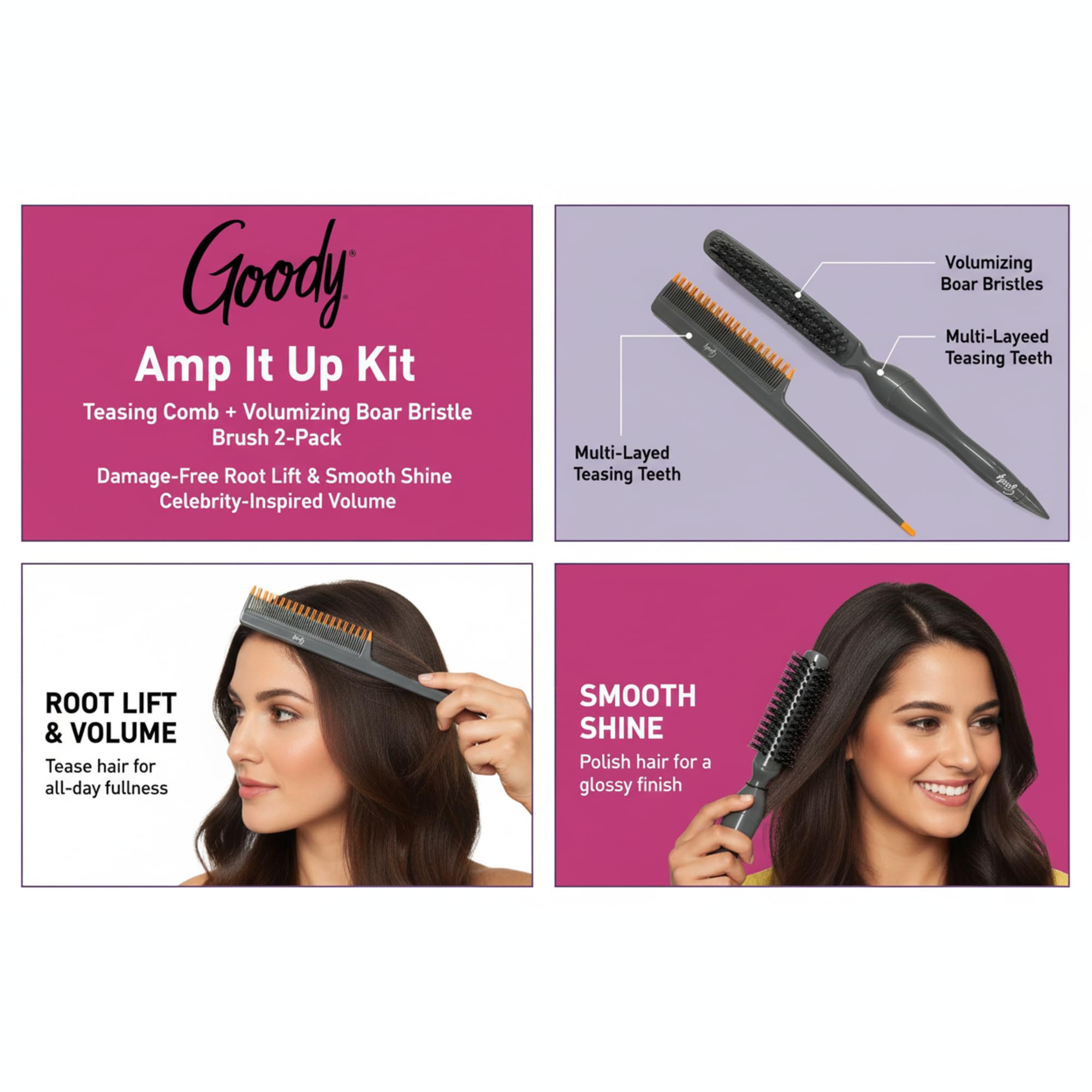 Goody Volume Boost all hair types usage demonstrates versatility