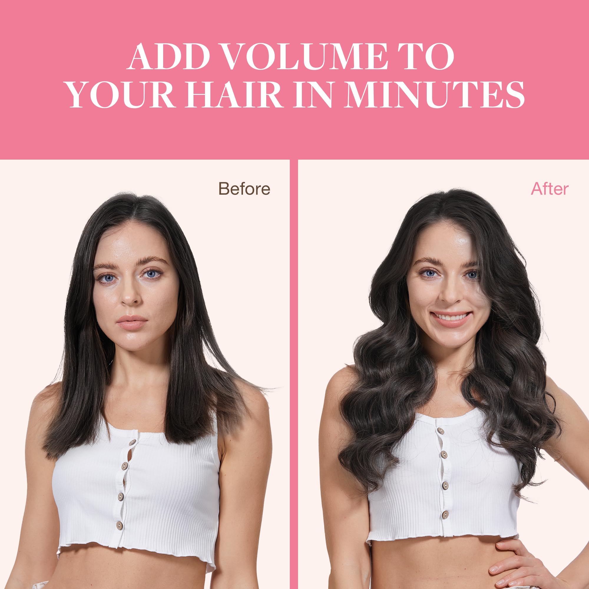 GOO GOO silicone-backed clips ensure secure, comfortable clip-in wear.