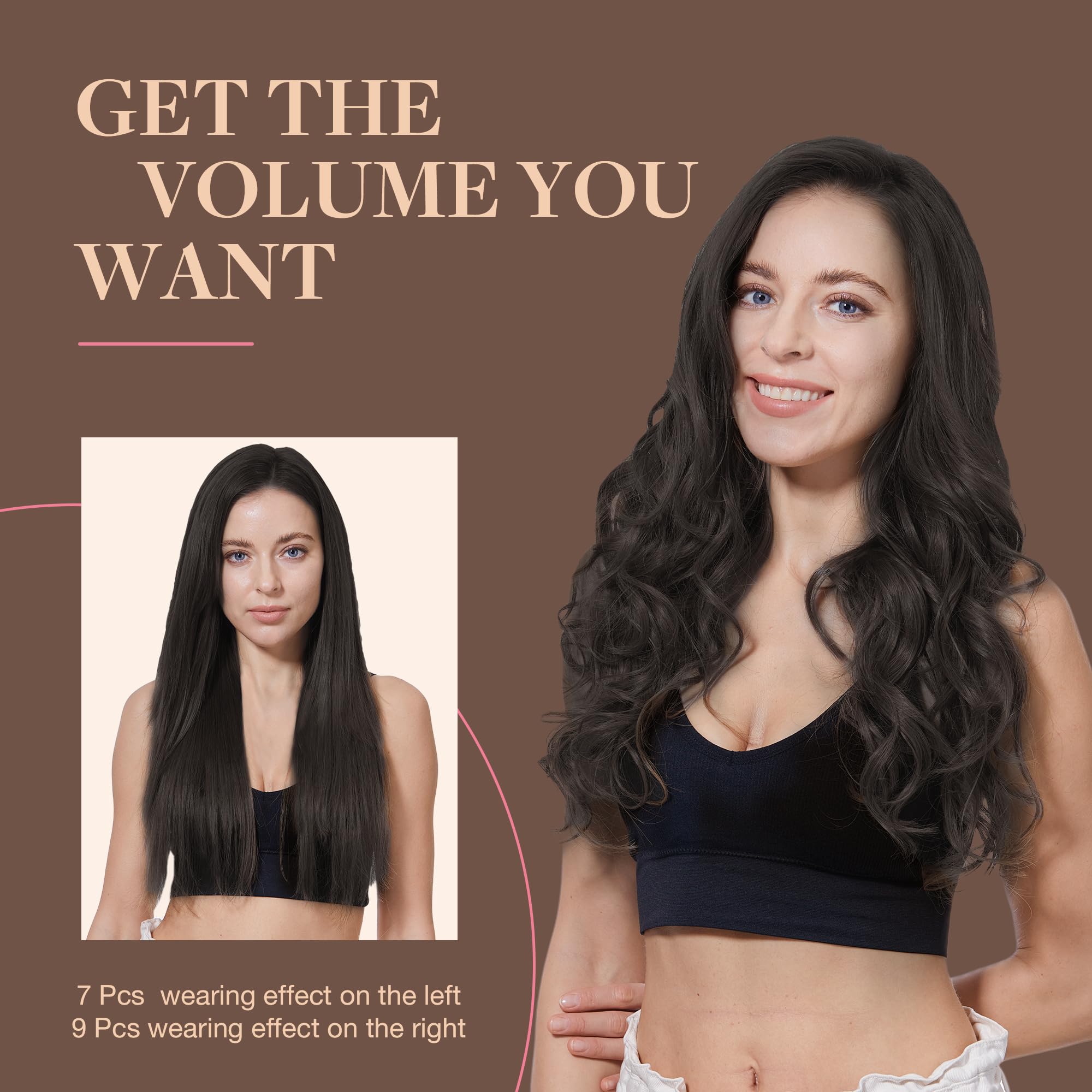GOO GOO straight and curl-ready clips demonstrate styling flexibility.