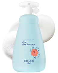 GOONGBE Kids' Silky Shampoo bottle highlights silicone-free gentle cleansing for delicate hair.