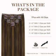 GOO GOO seamless clip-in extensions with silicone-backed clips for secure wear.