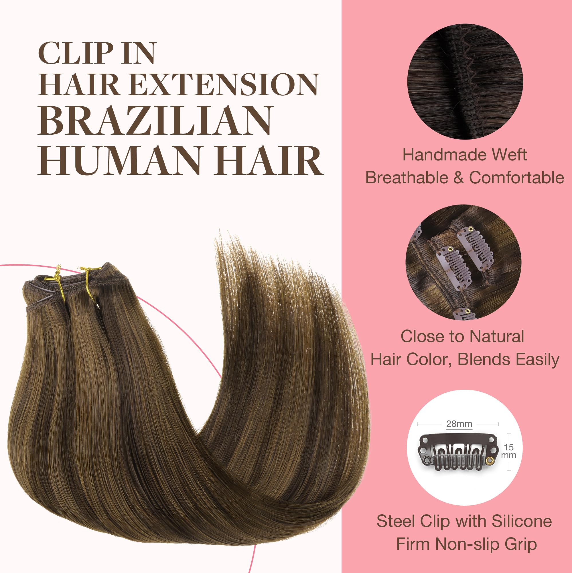 GOO GOO clip-in hair extensions 18-inch length for added length.
