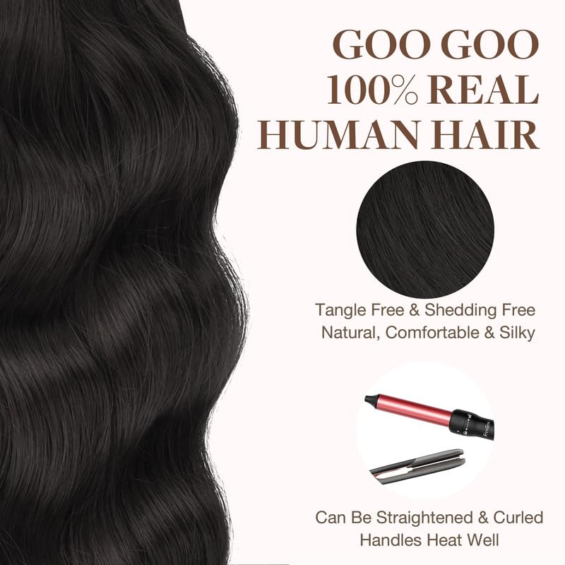 GOO GOO heat-safe extensions up to 250°F for versatile styling options.