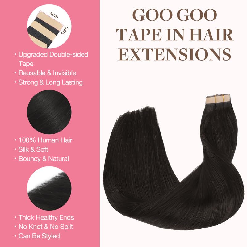 GOO GOO 22-inch skin-weft extensions deliver seamless, invisible application for comfortable wear.