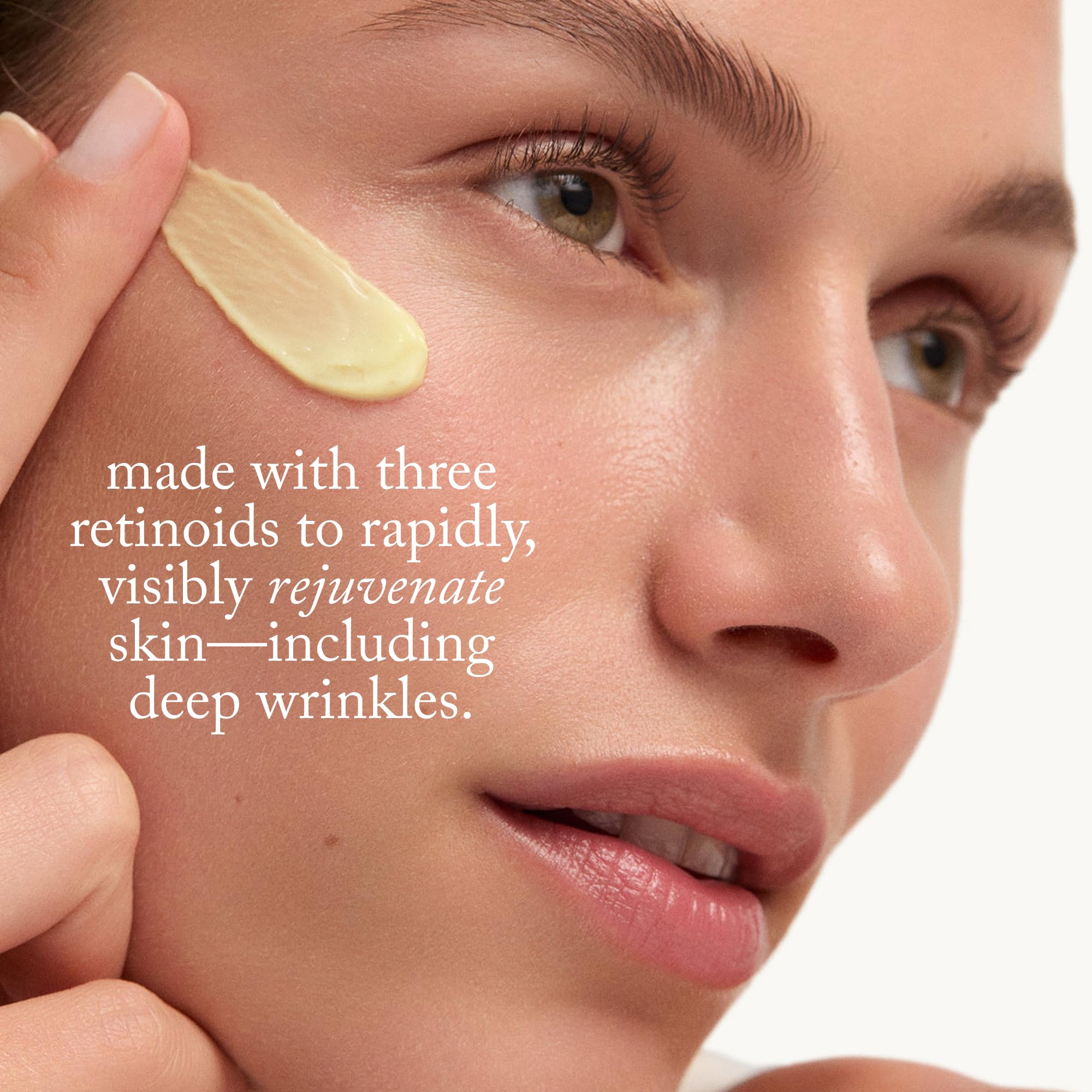 goop Beauty 3x Retinol Serum application on neck demonstrates smoothing of texture