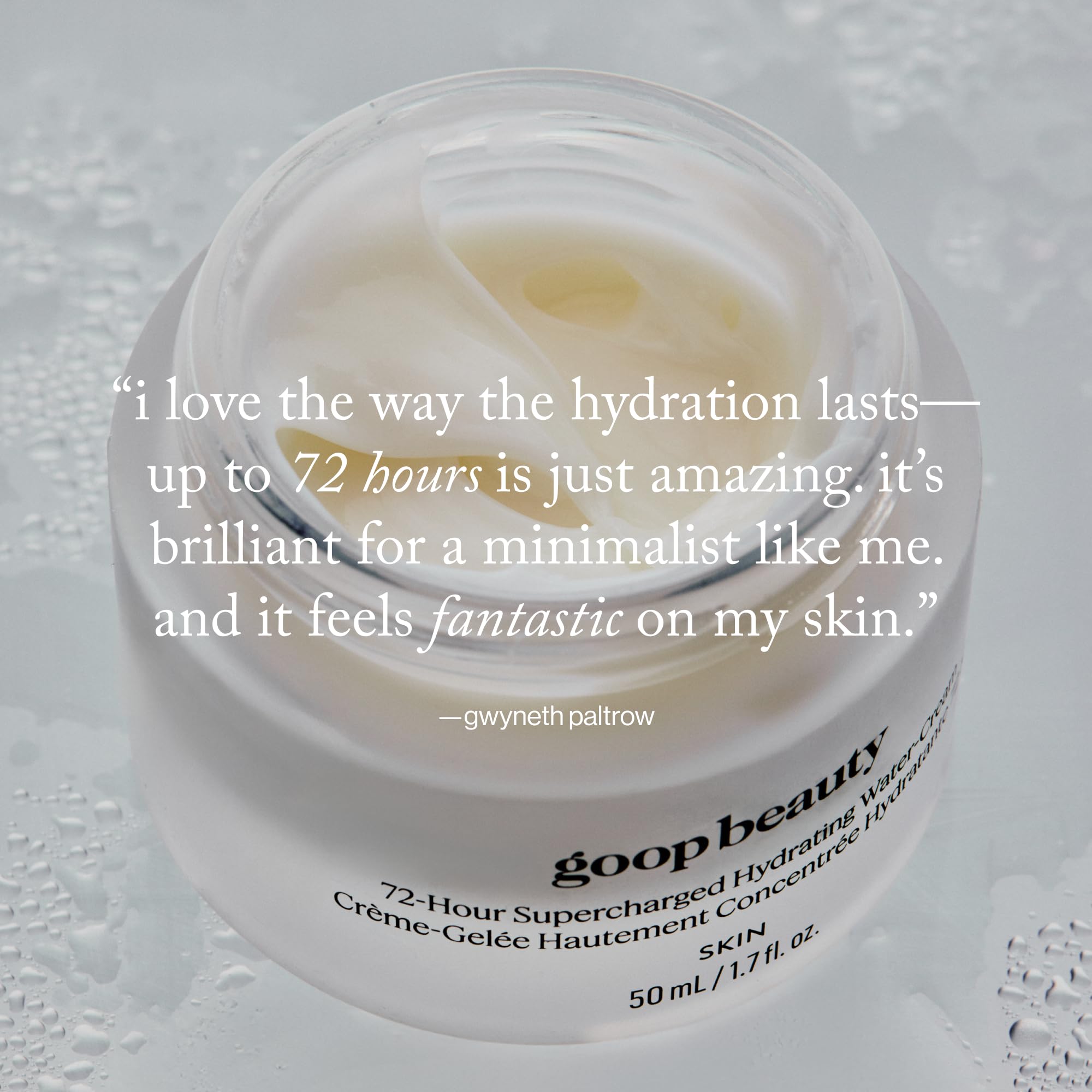 goop Beauty water cream pump-dispense shows hygienic application