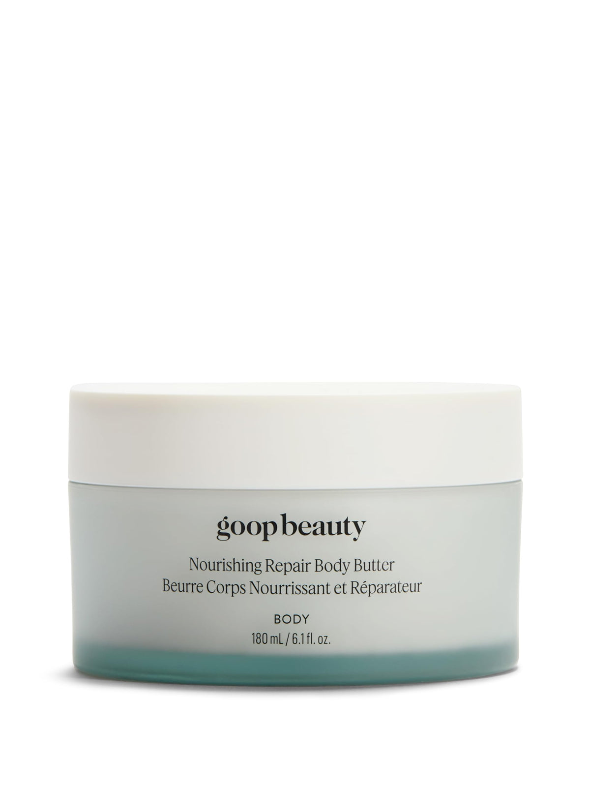 goop Beauty Body Butter jar close-up highlighting rich hydration for dry skin