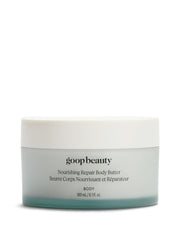 goop Beauty Body Butter jar close-up highlighting rich hydration for dry skin