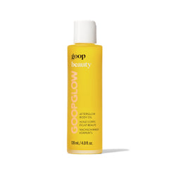 goop Beauty Body Oil bottle pour showing luxurious texture and instant hydration.