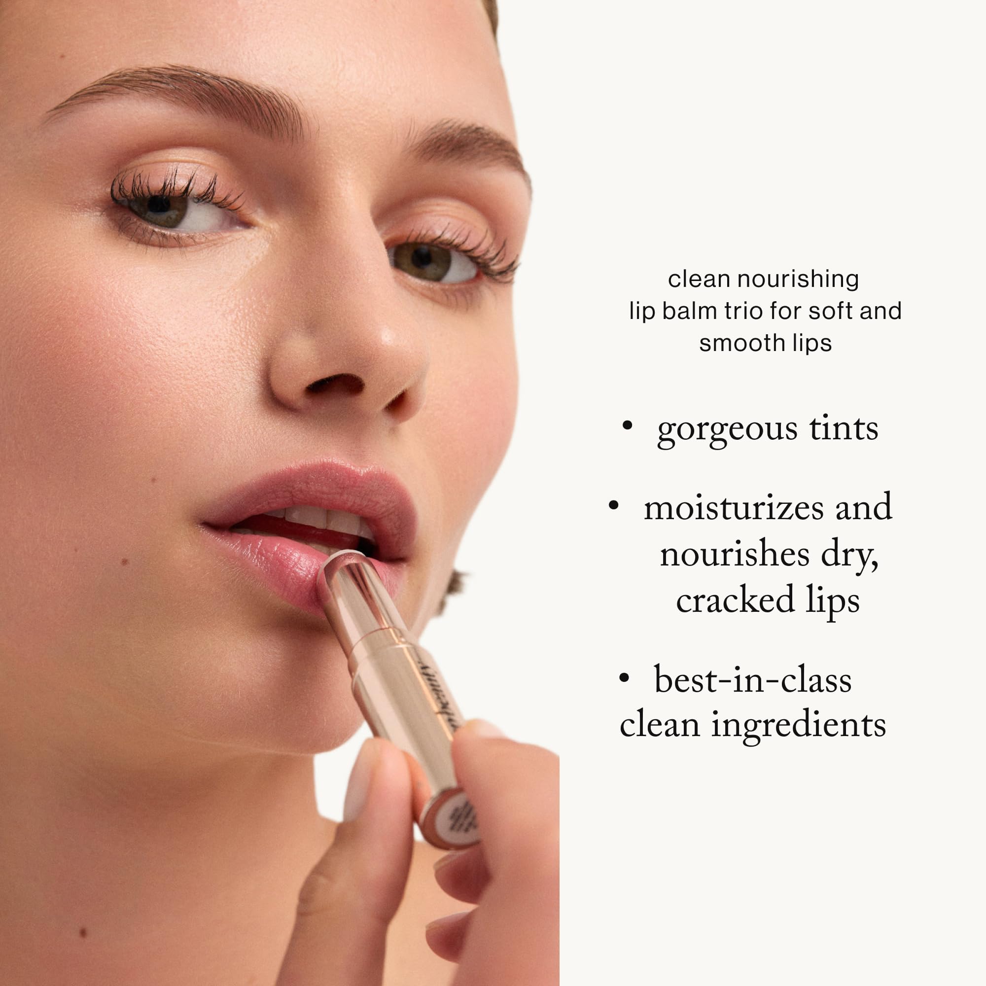 goop Beauty Clean Lip Balm application glide demonstrating quick moisture on-the-go