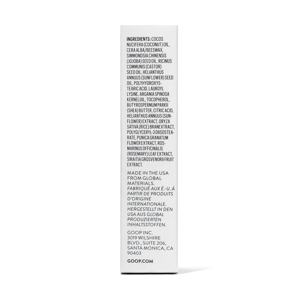 goop Beauty Clean Lip Balm no-dye formula supports daily lip care ritual