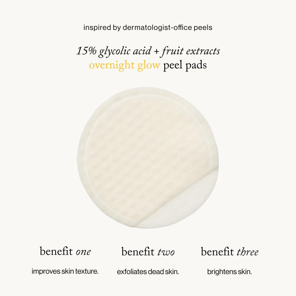 goop beauty glycolic pads dual-texture pads demonstrate gentle exfoliation for even skin texture.