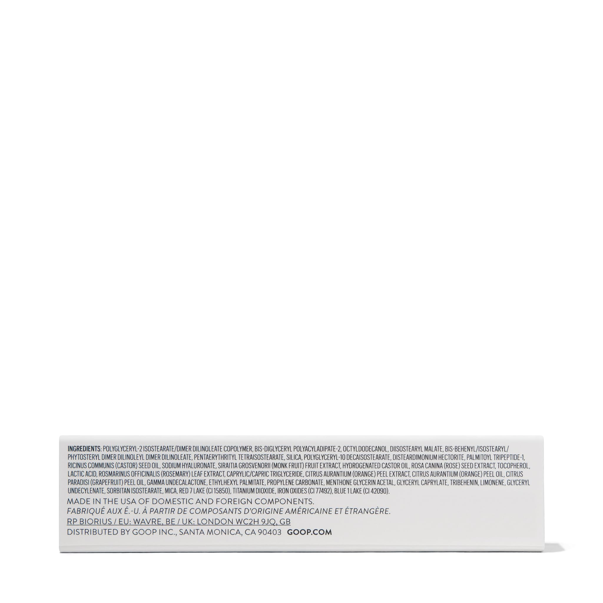 Goop Beauty Hydra-Barrier Gel Gloss flat lay with lip care context.
