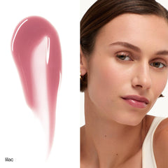 Goop Beauty Hydra-Barrier Gel Gloss on lips with sheer color and plump shine.