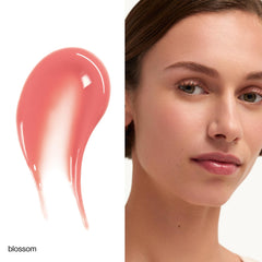 goop Beauty Hydra-Barrier Gel Gloss swatch reveals sheer color and plumping shine