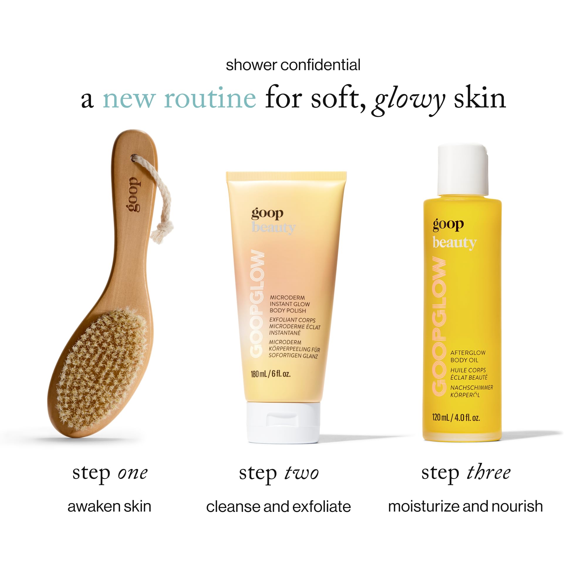 goop Beauty Microderm Body Polish hibiscus-acid sweep image suggests gentle skin refinement.