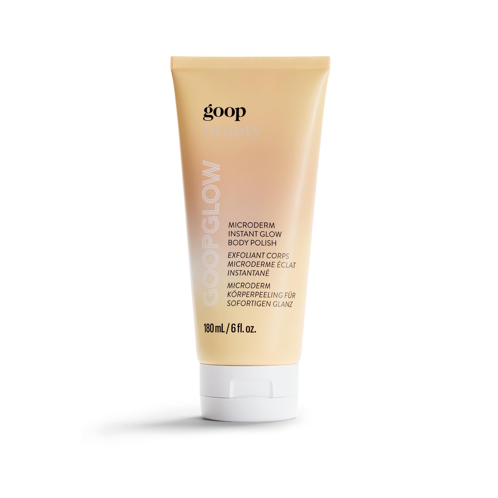 goop Beauty Microderm Body Polish whipped scrub texture gliding on skin for smooth, radiant results.