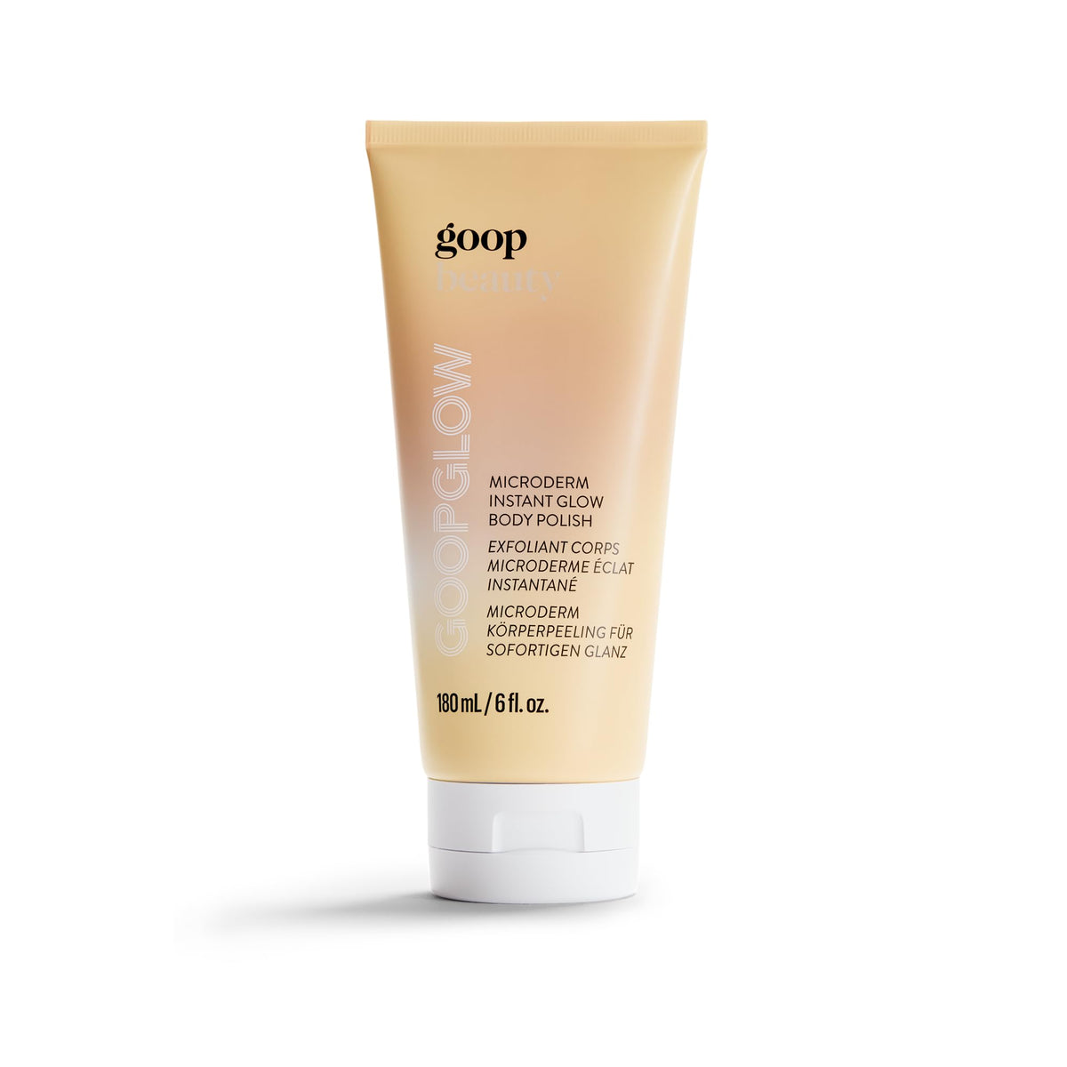 goop Beauty Microderm Body Polish whipped scrub texture gliding on skin for smooth, radiant results.