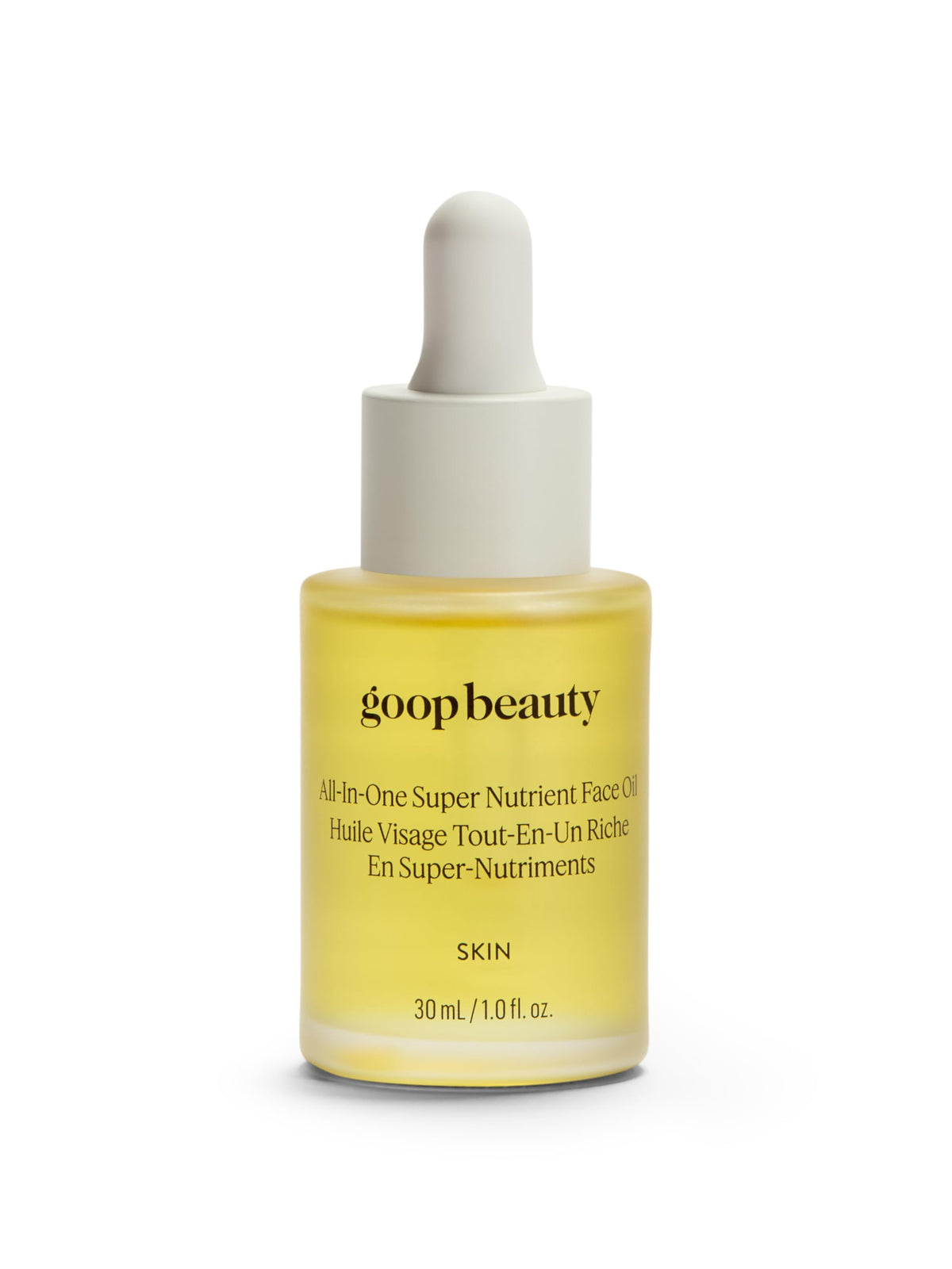 goop Beauty Nutrient Face Oil bottle highlighting hydration for smoother skin