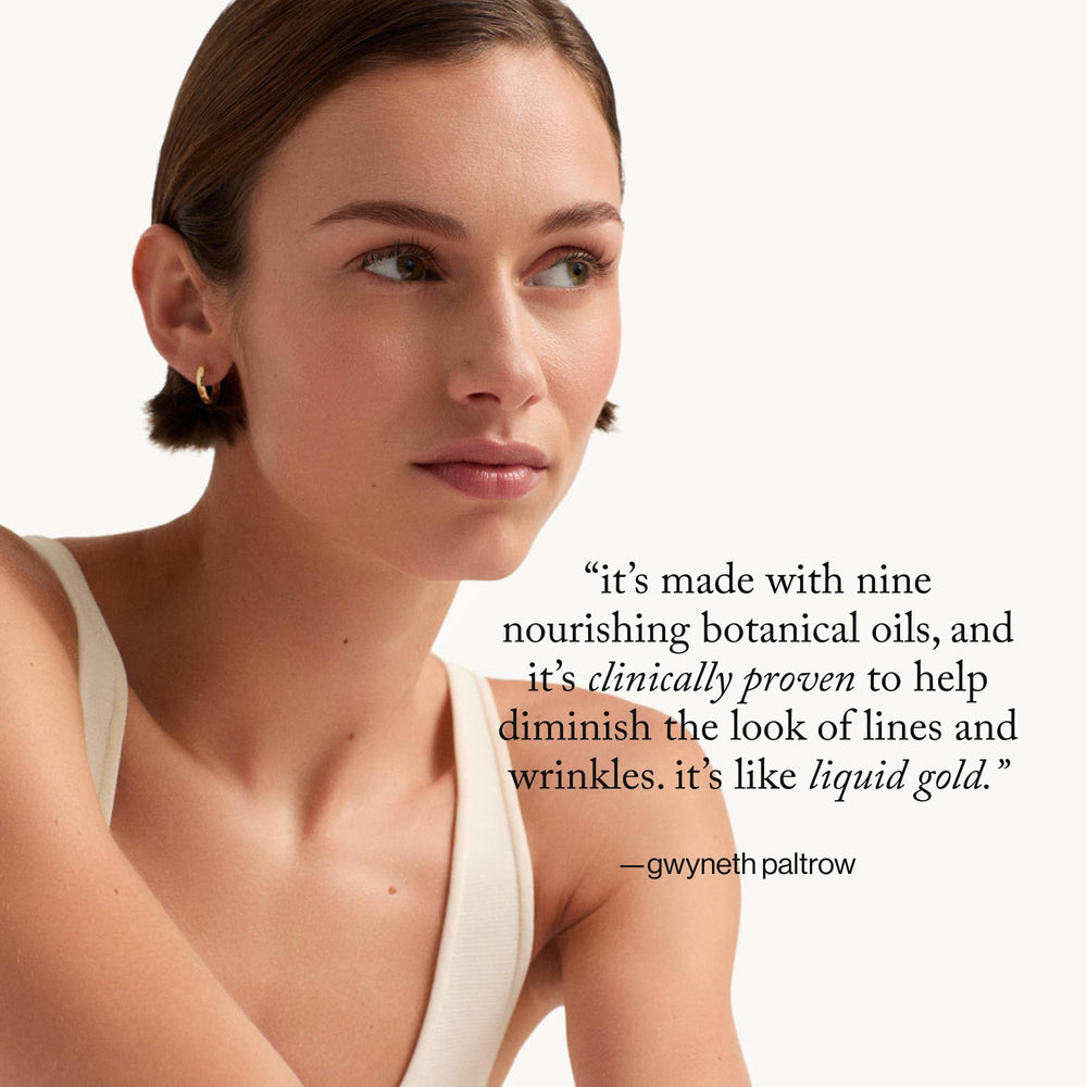 goop Beauty Nutrient Face Oil on skin promoting natural glow