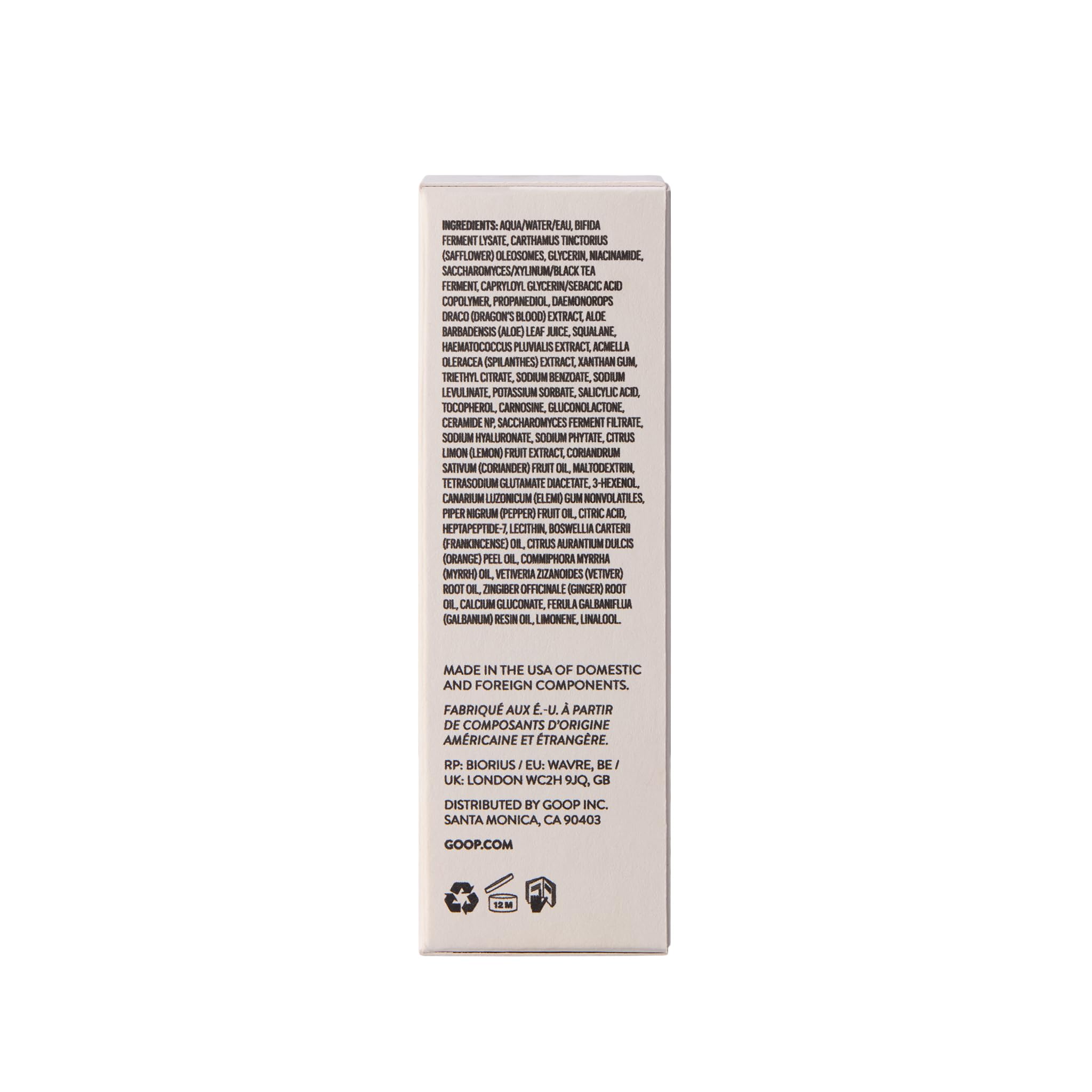 Goop Beauty peptide serum skin swatch shows texture and even tone potential.