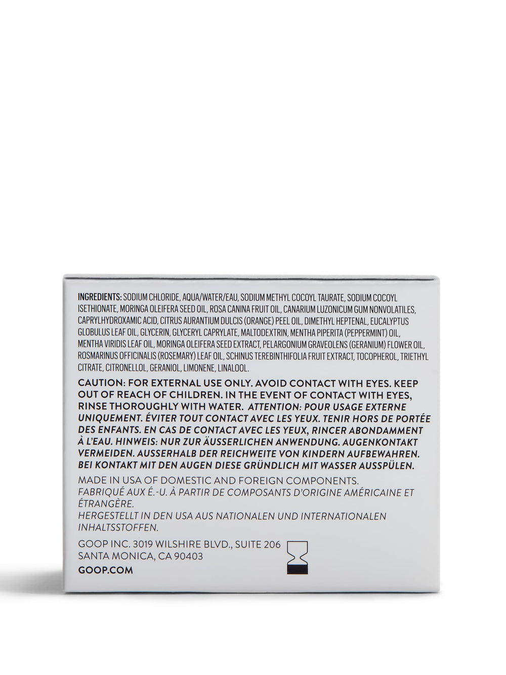 goop Beauty Scalp Scrub Shampoo scented massage focus highlights rosemary and peppermint aroma during wash.