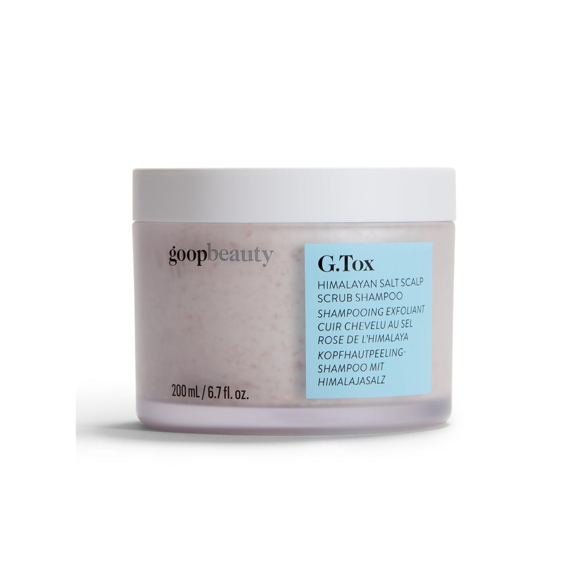 goop Beauty Scalp Scrub Shampoo's whipped texture delivers a luxurious cleanse and scalp renewal.