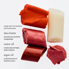 goop Beauty tinted lip balm texture closeup showing creamy, ultra-moisturizing glide.