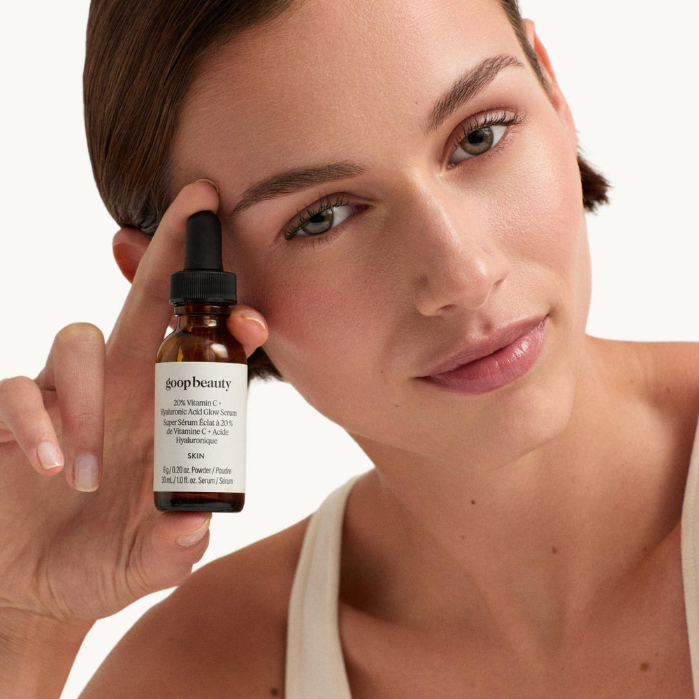 goop Vitamin C powder mix—activates brightening for daily glow.