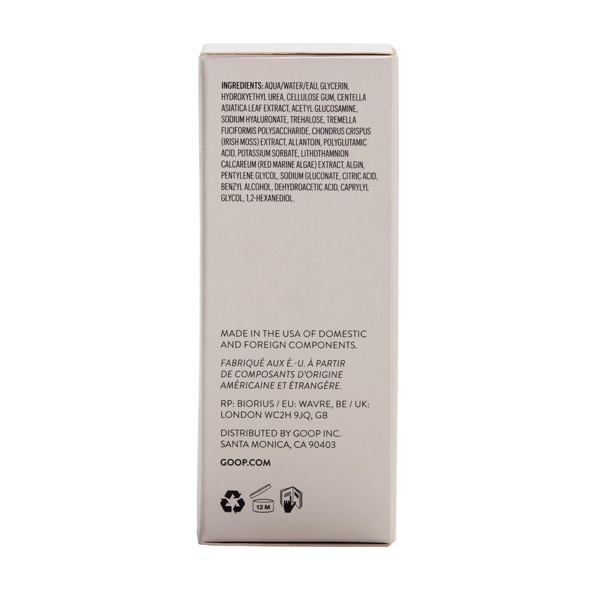 goop Exosome Hydration Serum packaging closeup highlighting travel-friendly 1.0 fl oz